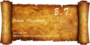 Baur Tivadar névjegykártya